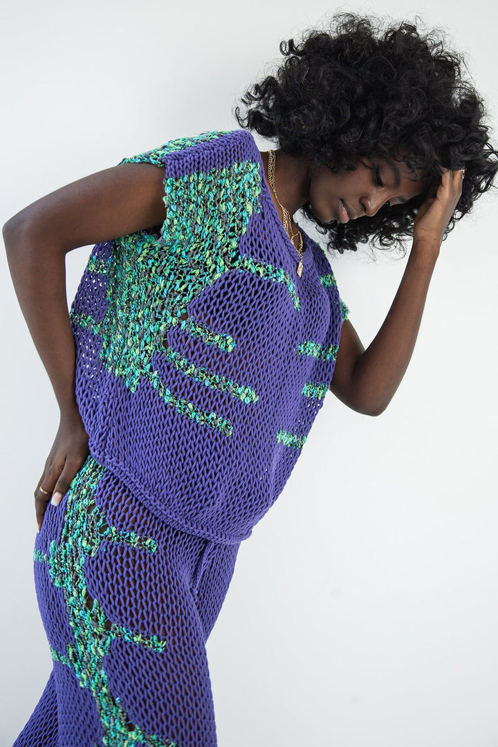 purple blouse and pants set