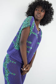 purple blouse and pants set