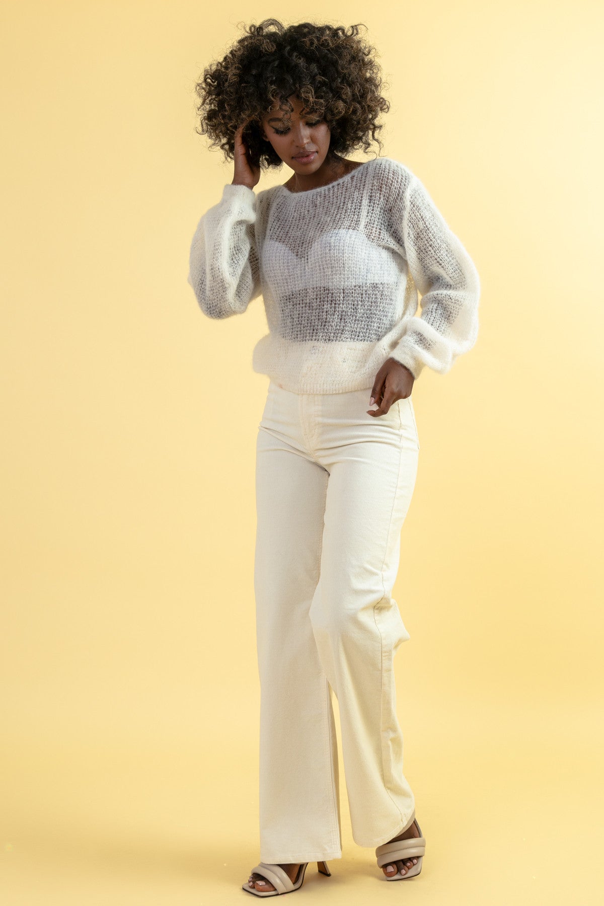 Light ecru alpaca wool sweater