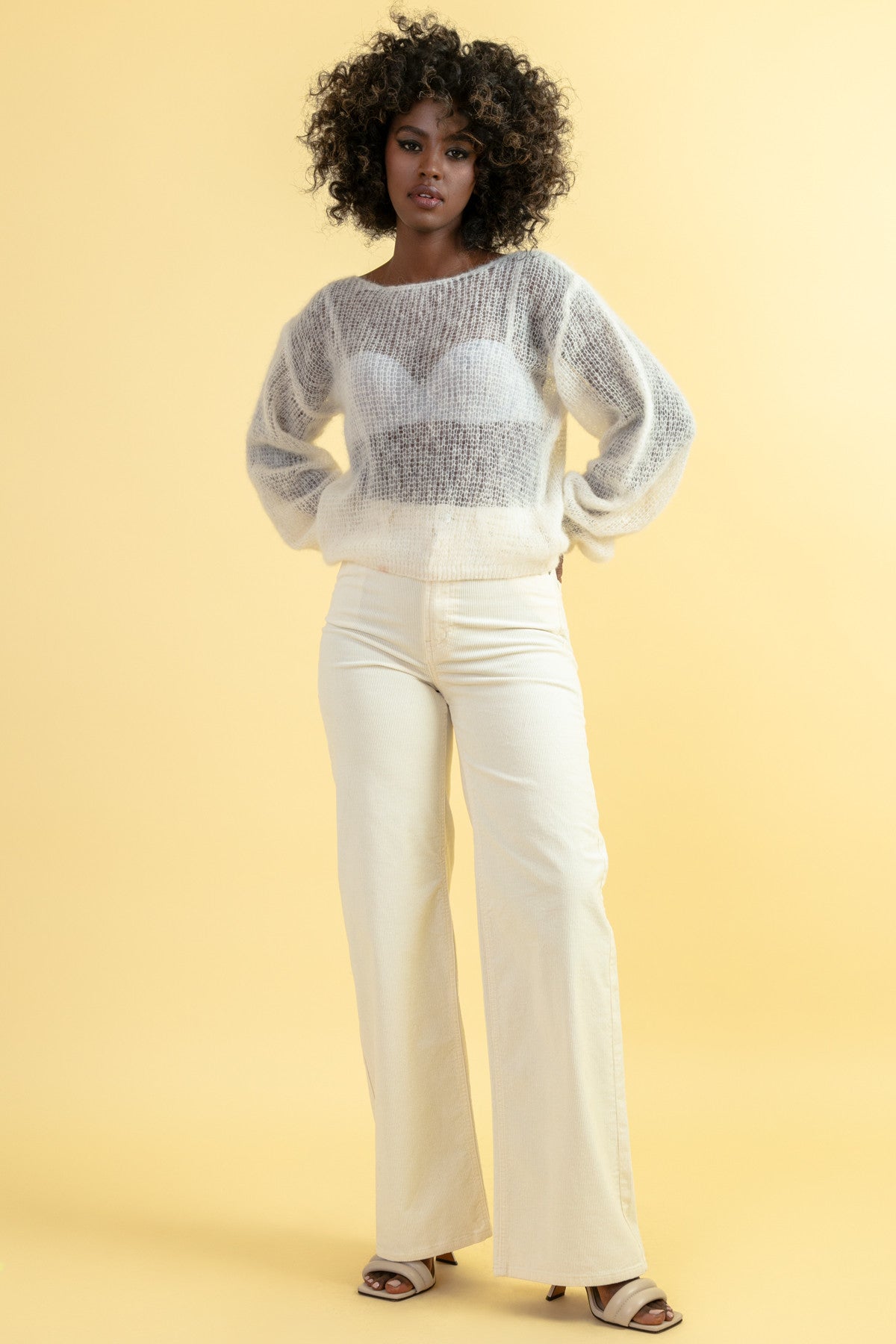 Light ecru alpaca wool sweater