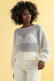 Light ecru alpaca wool sweater