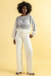 Light ecru alpaca wool sweater