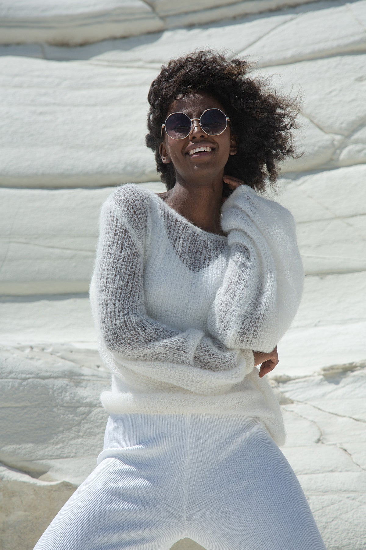 Light ecru alpaca wool sweater