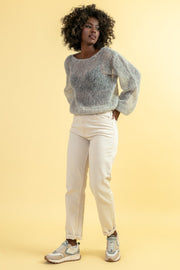 Lightweight gray alpaca wool sweater