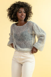 Lightweight gray alpaca wool sweater