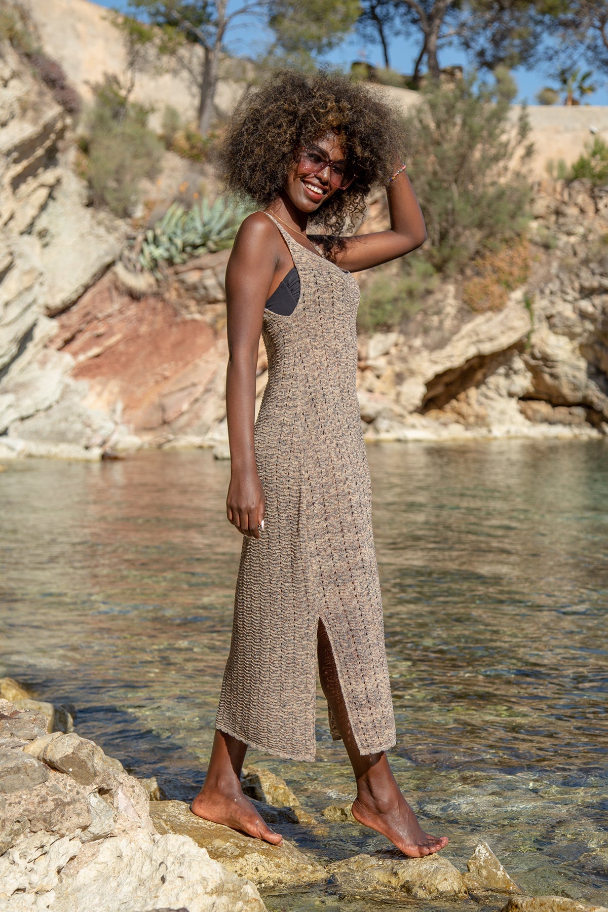 Summer shiny strapless dress arente