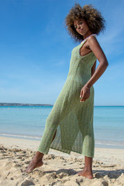 Summer sparkling peridot strappy dress