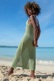 Summer sparkling peridot strappy dress
