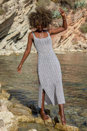 Selenite shiny summer dress with straps