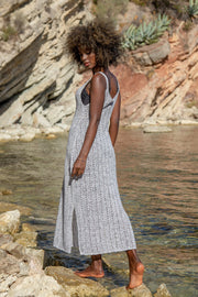 Selenite shiny summer dress with straps