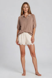 Algae blouse Néa bright brown