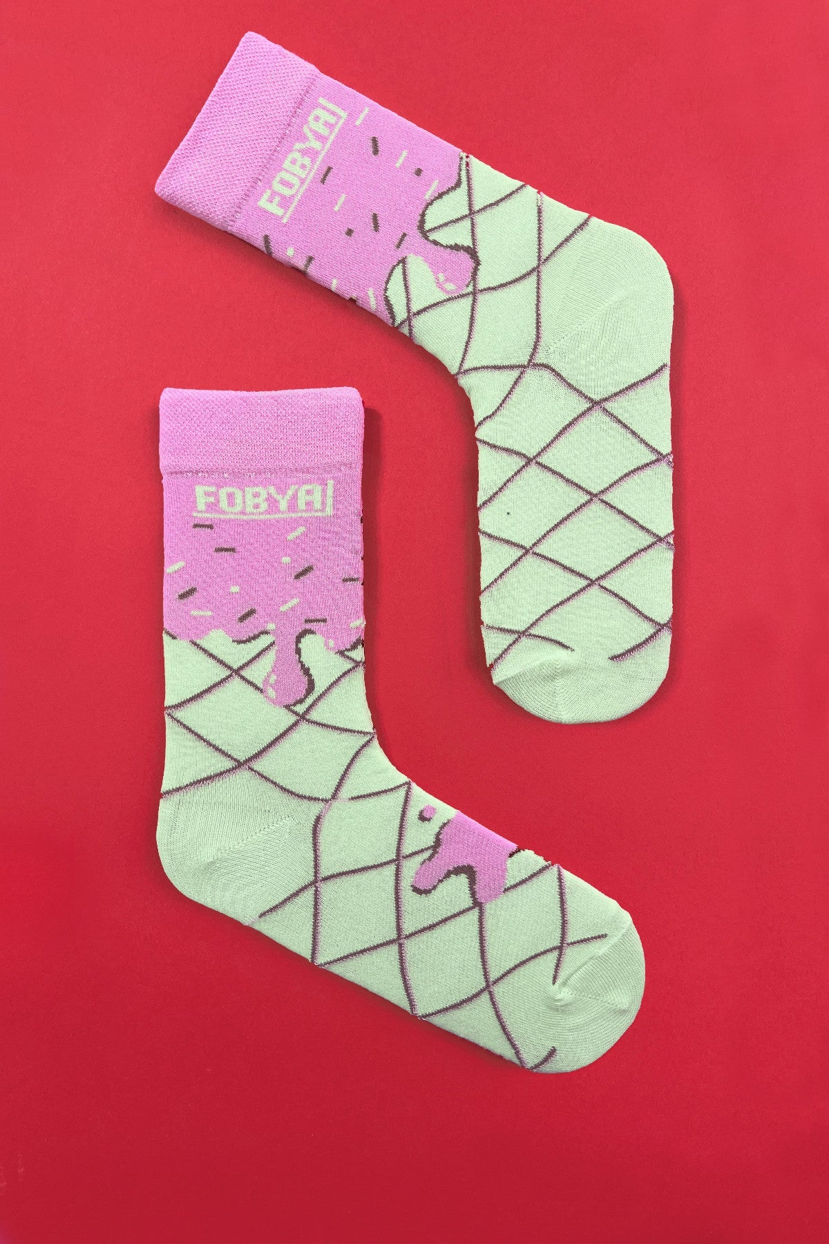 Pink ice cream socks