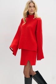 Spódnica z kaszmiru Cashmere Pure Love czerwony
