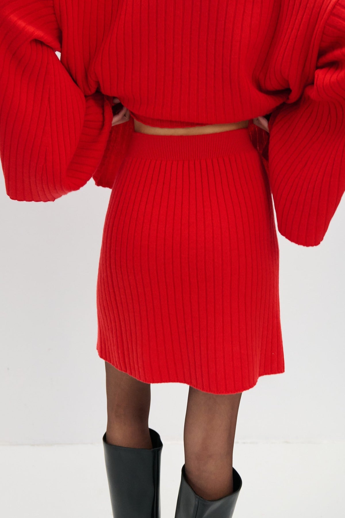 Cashmere Pure Love Red Cashmere Skirt