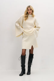 Cashmere Pure Love ecru cashmere skirt