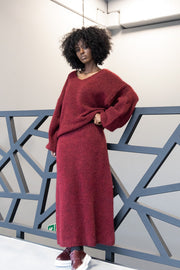Burgundy wool skirt