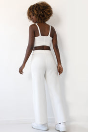 Ecru ribbed trousers