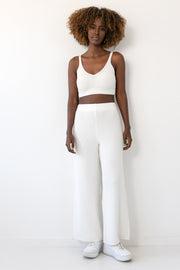 Ecru ribbed trousers