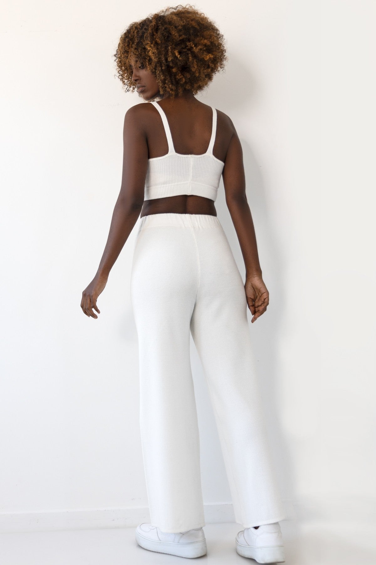 Ecru striped trousers