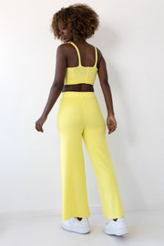 Yellow ribbed trousers