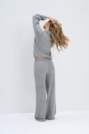 Spodnie z w wełny merynos i kaszmiru Élan szary