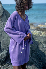 Purple boho wrap dress