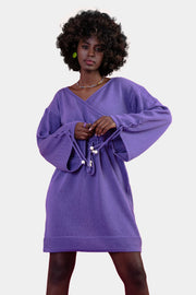 Purple boho wrap dress
