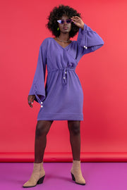 Purple boho wrap dress