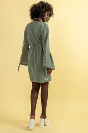 Olive boho wrap dress