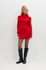 Endless Form Red Merino Wool Sweater Dress