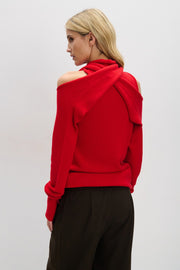 Endless Form Red Merino Wool Sweater Dress