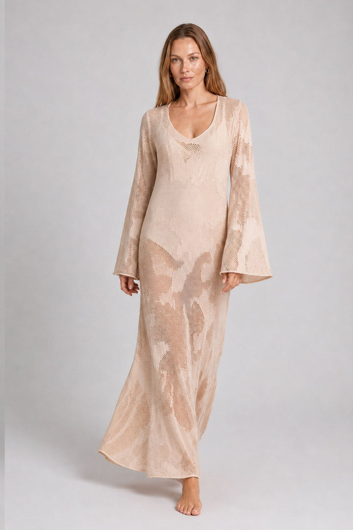 Covéa cotton dress beige