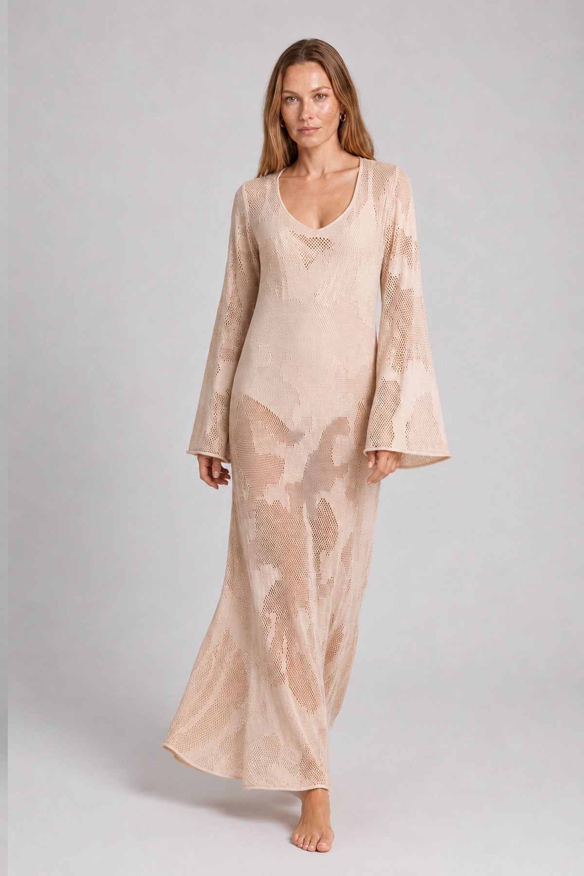 Covéa cotton dress beige