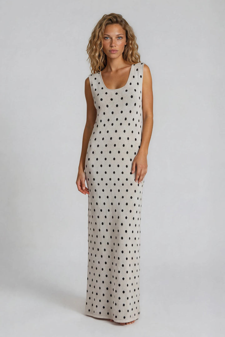 Long Pôla beige dress