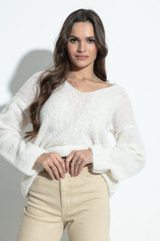 Ecru alpaca wool sweater