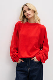 Cashmere Velvet Air red cashmere sweater