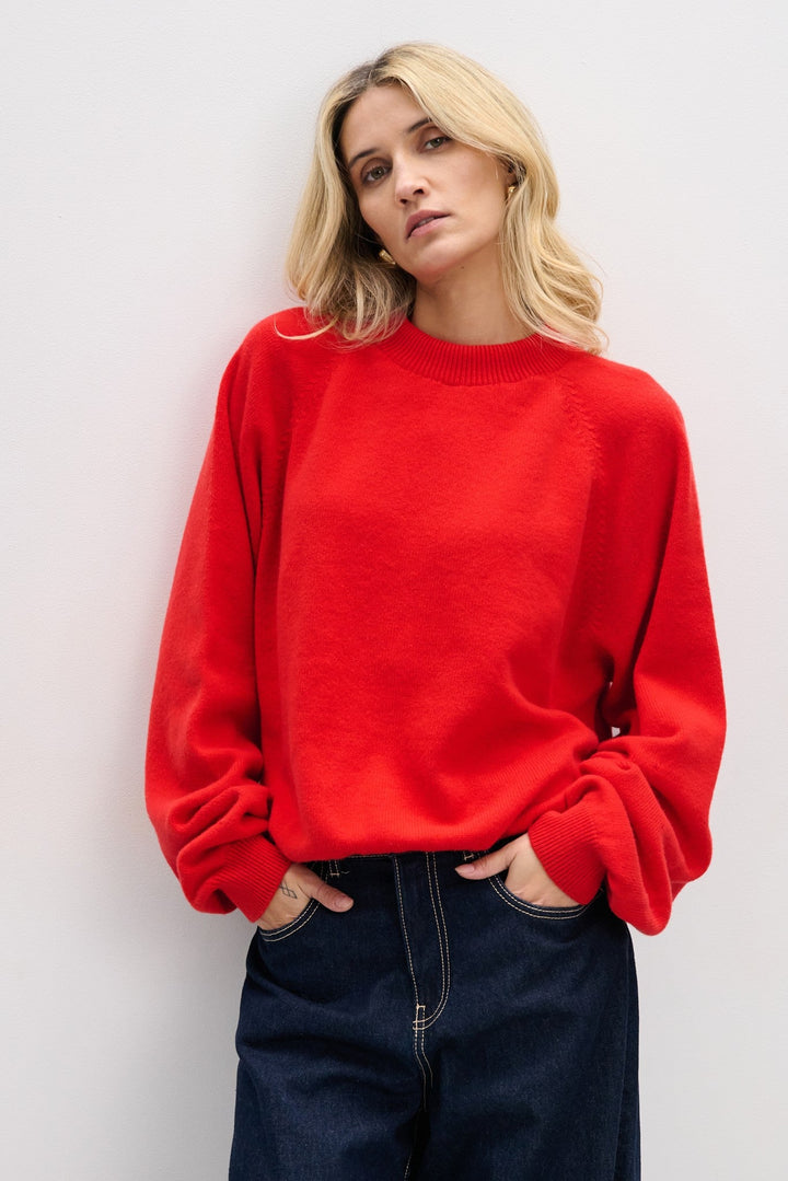 Cashmere Velvet Air red cashmere sweater