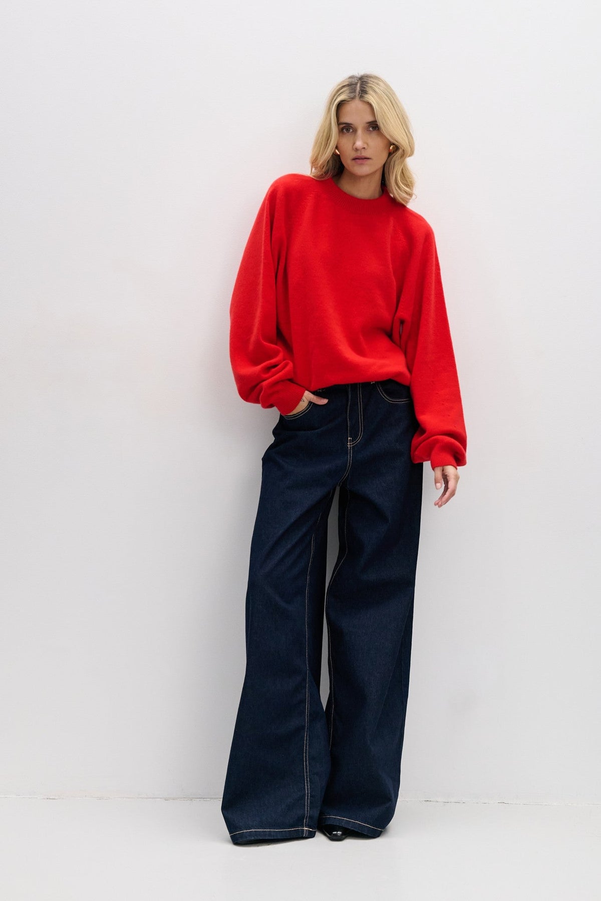 Cashmere Velvet Air red cashmere sweater