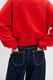 Cashmere Velvet Air red cashmere sweater