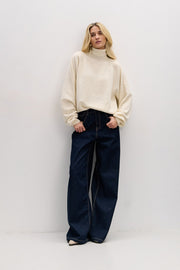 Sweter z kaszmiru z golfem CASHMERE VELVET AIR ecru