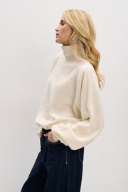 Sweter z kaszmiru z golfem CASHMERE VELVET AIR ecru