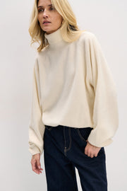 Cashmere turtleneck sweater CASHMERE VELVET AIR ecru
