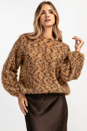 Sweter z wełny kid moher Polar Dream brązowy