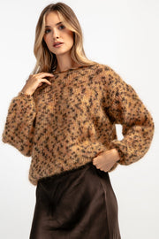 Sweter z wełny kid moher Polar Dream brązowy