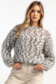 Sweter z wełny kid moher Snow Polar Dream szary