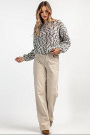 Snow Polar Dream Gray Kid's Mohair Wool Sweater