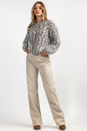 Sweter z wełny kid moher Snow Polar Dream szary