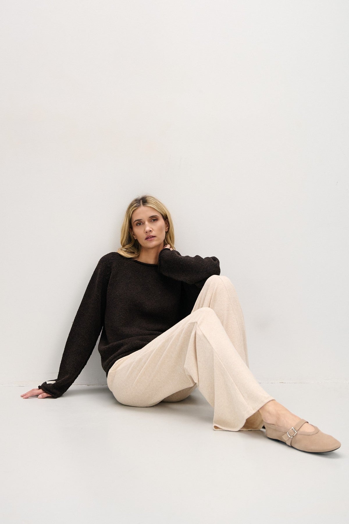 Brown merino wool sweater