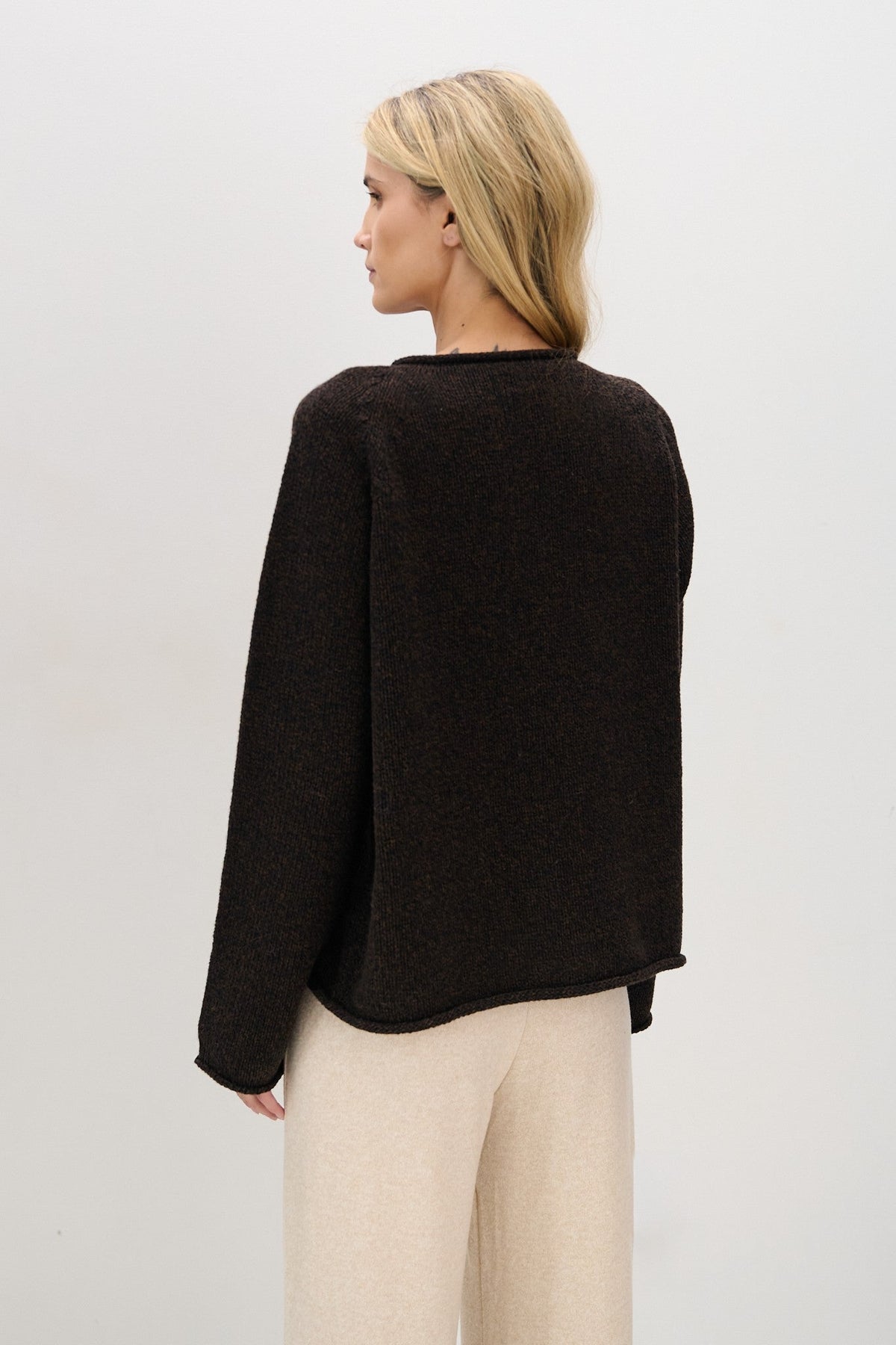Brown merino wool sweater