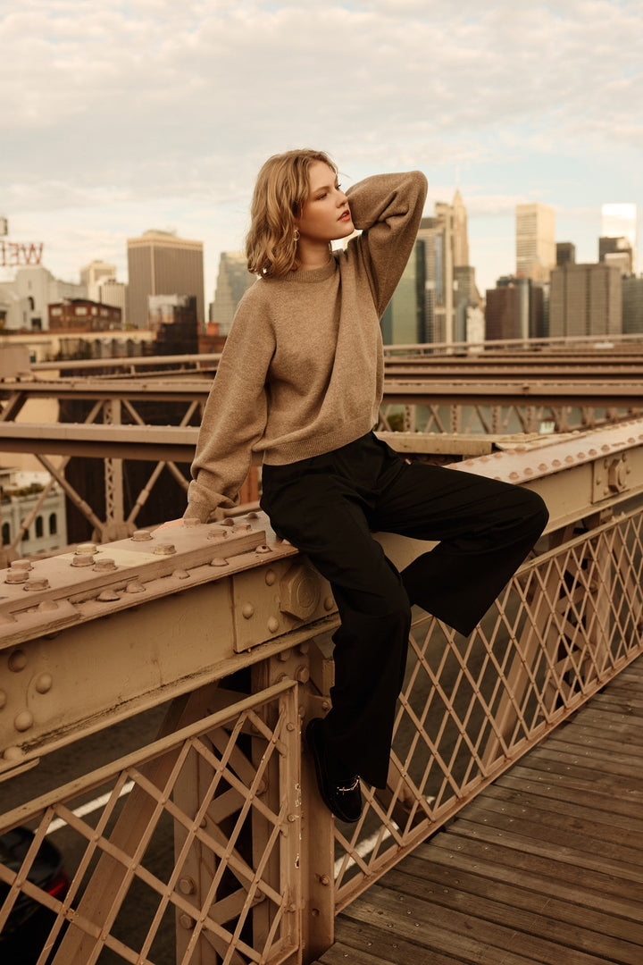 Pure Ease Coffee Merino Wool Sweater